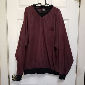 Split Tee Burgundy Long Sleeve V-Neck Pullover Golf Windbreaker Shirt